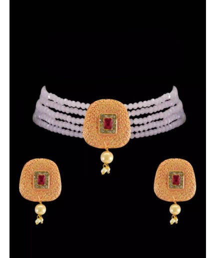 Kundan Choker, Orange Choker, Meenakari Choker, Indian Wedding Jewelry, Sabyasachi Necklace, Pakistani Jewelry, Ruby Choker and Earring | Save 33% - Rajasthan Living