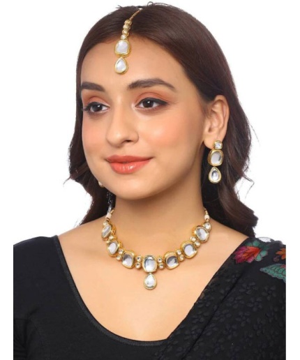 Indian Kundan Choker, Indian Jewelry, Bollywood Jewelry, Pakistani Jewelry, Indian Wedding Necklace, Bridal Choker, With Maang Tikka | Save 33% - Rajasthan Living