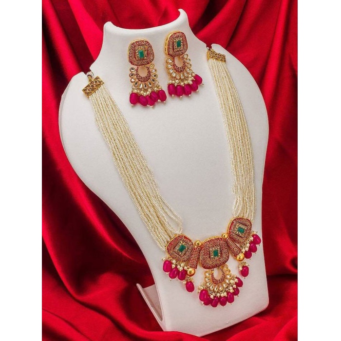 New Fashion Choker Polki Necklace – Pearl Necklace – Kundan Necklace Set W/earrings – Indian Wedding Bridal Jewelry Kundan Meena Diwali Sale | Save 33% - Rajasthan Living 5