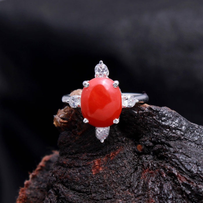 Red Coral Ring, Coral Ring, Statement Ring, Handmade Ring, Coral Jewelry, Personalized Gifts for Mom, Blackfriday Gift, Gemstone Coral Ring | Save 33% - Rajasthan Living 5