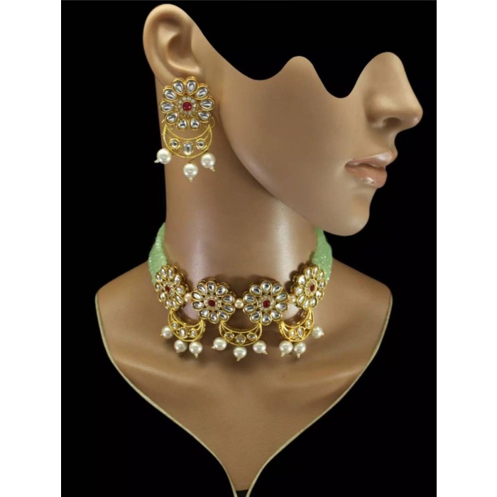 Indian Flower Choker, Indian Jewelry, Bollywood Jewelry, Pakistani Jewelry, Indian Wedding Necklace, Bridal Choker, Kundan Necklace, Choker | Save 33% - Rajasthan Living 5