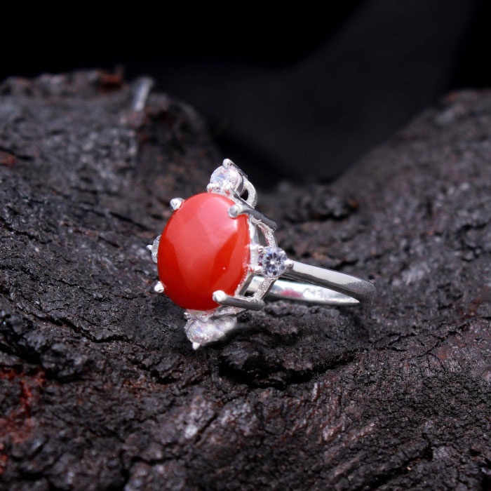 Red Coral Ring, Coral Ring, Statement Ring, Handmade Ring, Coral Jewelry, Personalized Gifts for Mom, Blackfriday Gift, Gemstone Coral Ring | Save 33% - Rajasthan Living 7