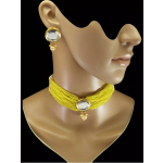 Round Kundan Handmade Bollywood Gold Jewelry, Indian Wedding Necklace, Bridal Choker, Kundan Necklace  Choker, Yellow Choker | Save 33% - Rajasthan Living 11