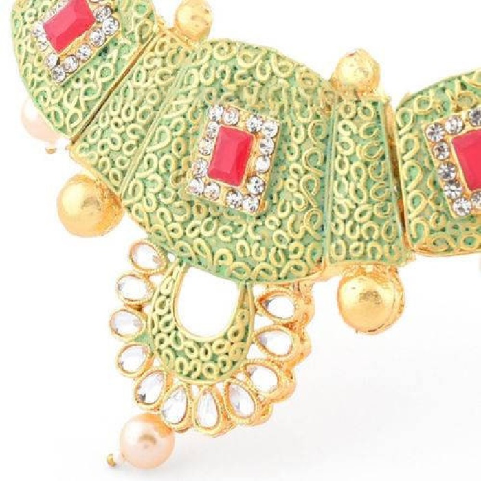 Kundan Choker, Mint Green Choker, Meenakari Choker, Indian Wedding Jewelry, Sabyasachi Necklace, Pakistani Jewelry, Ruby Choker and Earring | Save 33% - Rajasthan Living 8