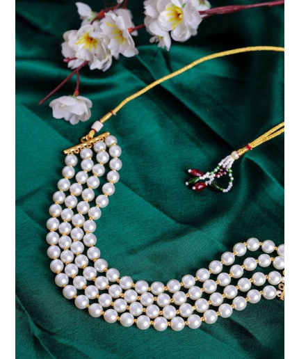 White Pearl Choker Jewelry Set for Girls and Women, Wedding Jewellery | Save 33% - Rajasthan Living