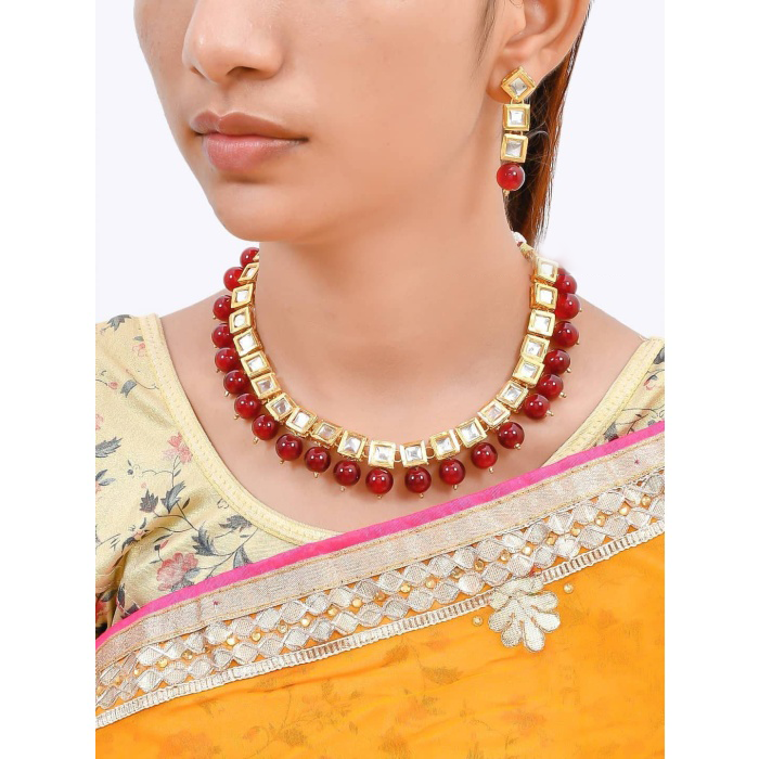 Kundan Necklace/ Golden Meenakari Necklace/ Kundan Necklace/ Bridal Kundan Necklace/ Kundan Jewelry/indian Wedding/kundan Meenakari Necklace | Save 33% - Rajasthan Living 5