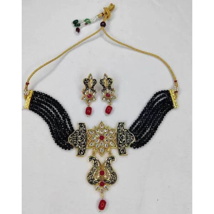 Beautiful Indian Kundan Black Colour Choker/ Indian Jewelry/ Indian Necklace/ Indian Choker/ Indian Wedding Necklace Set/ Kundan Choker | Save 33% - Rajasthan Living 6