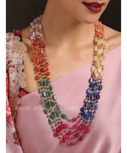 Multi Colour Stone Necklace for Girls and Women | Save 33% - Rajasthan Living 7