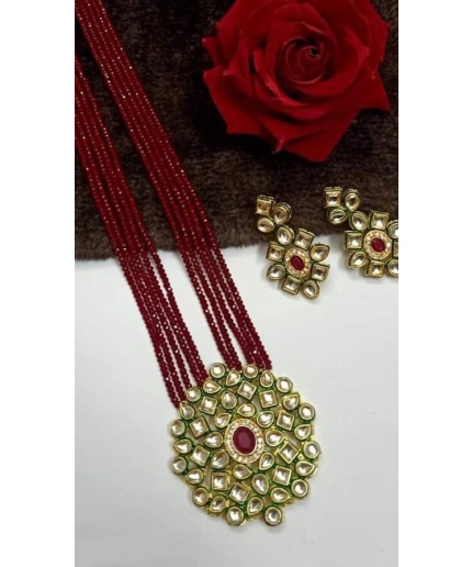 Indian Necklace Set With Unique Maroon Colour and a Earring Pair, Jewelry Set/indian Jewelry/wedding Jewelry for Girls  and Woman | Save 33% - Rajasthan Living 3