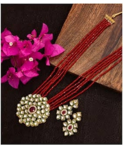 Indian Necklace Set With Unique Maroon Colour and a Earring Pair, Jewelry Set/indian Jewelry/wedding Jewelry for Girls  and Woman | Save 33% - Rajasthan Living