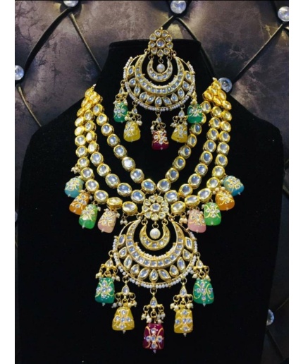 Gold-plated Bridal Set, Indian Bridal Jewelry Sets Gold, South Indian Bridal Set, Antique Jewelry, Indian Bridal Kundan Jewelry Set, Gift | Save 33% - Rajasthan Living