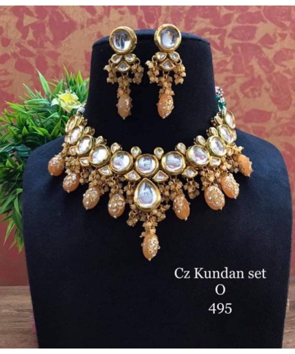 Tanjore Kundan Necklace Set, Simple Kundan Set, Multi Color Kundan Set, Meena Kundan Necklace Set, Indian Kundan Jewellery, Dulhan Set | Save 33% - Rajasthan Living 3