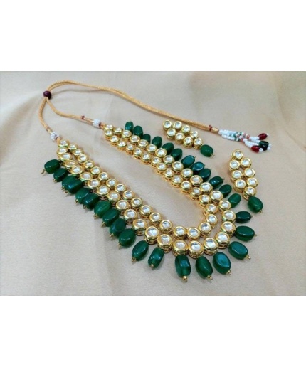 Indian Jewelry, Kundan Long Necklace, Kundan Layered Necklace, Green Kundan Necklace, Kundan Rani Haar, Kundan Jewelry, Green Choker Set | Save 33% - Rajasthan Living 3