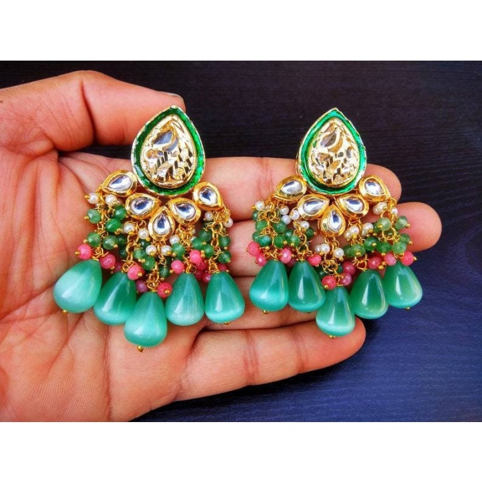 Kundan Meena Set, Green Kundan Bridal Set, Kundan Bridal Necklace Set, Customizable Kundan Bridal Sets, Royal Kundan Sets, Dulhan Set, New | Save 33% - Rajasthan Living 13