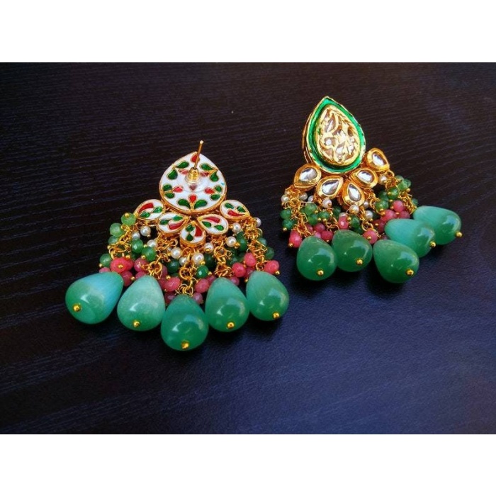 Kundan Meena Set, Green Kundan Bridal Set, Kundan Bridal Necklace Set, Customizable Kundan Bridal Sets, Royal Kundan Sets, Dulhan Set, New | Save 33% - Rajasthan Living 10