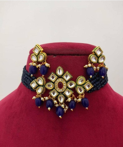 Kundan Choker Necklace, Indian Choker Necklace Set for Women, Beads Necklaces for Women,bridesmaids Necklace Set, Kundan Wedding Jewellery | Save 33% - Rajasthan Living 5