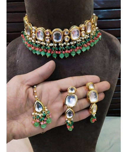 New Royal Kundan Choker Set, Pastel Kundan Choker, Green Kundan Choker, Blue Kundan Choker, Orange Kundan Choker, Simple Kundan Jewelry | Save 33% - Rajasthan Living