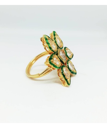 Ad Rings, Party Wear, Gift for Her, Beautiful Ring, Statement Ring, Green Ring, American Diamond Ring, Wedding Ring, Bridal Ring Indian Ring | Save 33% - Rajasthan Living 3