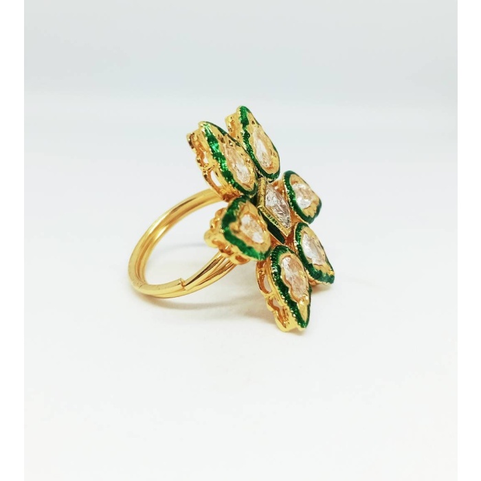 Ad Rings, Party Wear, Gift for Her, Beautiful Ring, Statement Ring, Green Ring, American Diamond Ring, Wedding Ring, Bridal Ring Indian Ring | Save 33% - Rajasthan Living 6