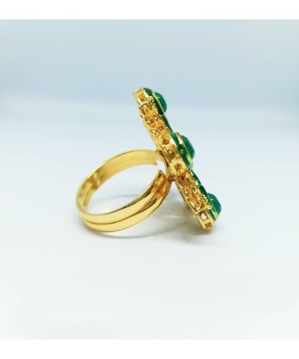 Ad Rings, Party Wear, Gift for Her, Beautiful Ring, Statement Ring, Green Ring, American Diamond Ring, Wedding Ring, Bridal Ring Indian Ring | Save 33% - Rajasthan Living 3