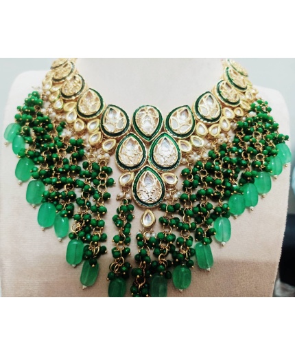 Kundan Necklace Set,green Choker Set,indian Jewellery, Bollywood Style Choker Set, Partywear Kundan, Meena Necklace for Women,girls Gift | Save 33% - Rajasthan Living 3