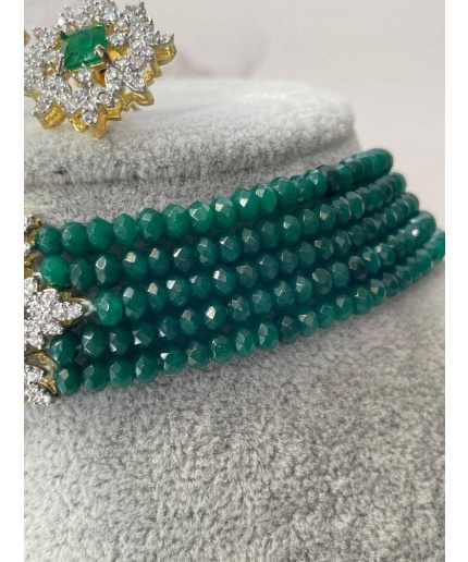 Emerald cz Choker/ Indian Jewelry/ Indian Necklace/ Indian Choker/ Indian Wedding Necklace Set/ Kundan Choker, Diwali Sale, Ad Necklace, New | Save 33% - Rajasthan Living 3