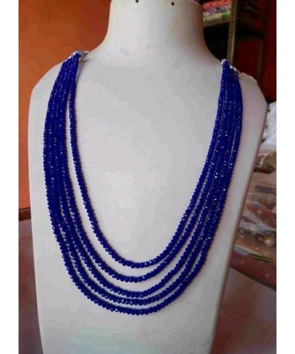 Tanzanite Beaded Necklace-adjustable Long Necklace-unisex Jewelry -ethnic Tribal -hydro Stone Neck Piece-multi Layer Faceted Beaded Necklace | Save 33% - Rajasthan Living