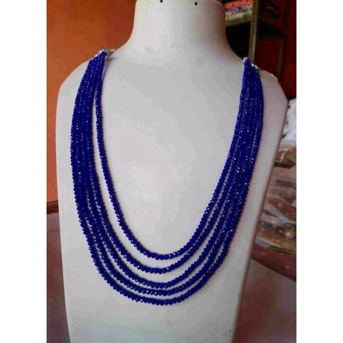 Tanzanite Beaded Necklace-adjustable Long Necklace-unisex Jewelry -ethnic Tribal -hydro Stone Neck Piece-multi Layer Faceted Beaded Necklace | Save 33% - Rajasthan Living 5