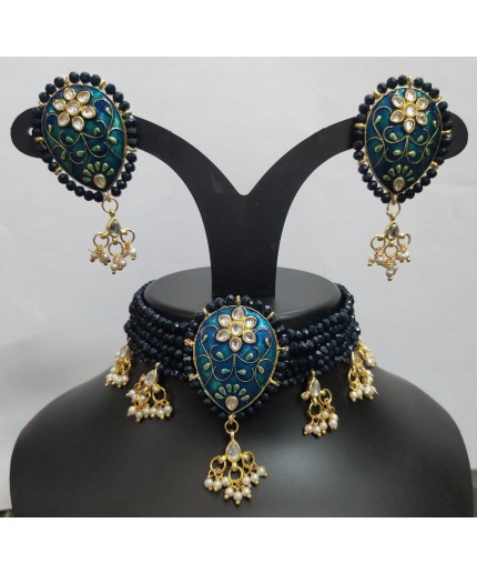 New Indian Choker Necklace Earrings Tikka Head Piece Jewelry Bridesmaidantique Style Jewellery Bridal Wedding Fashion Handmade Jewellery Set | Save 33% - Rajasthan Living