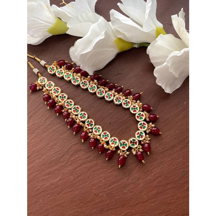 Kundan Necklace/ruby Necklace/green Choker Necklace/ Beaded Necklace/indian Necklace/kundan Jewelry/indian Wedding Jewelry/pakistani Jewelry | Save 33% - Rajasthan Living 6