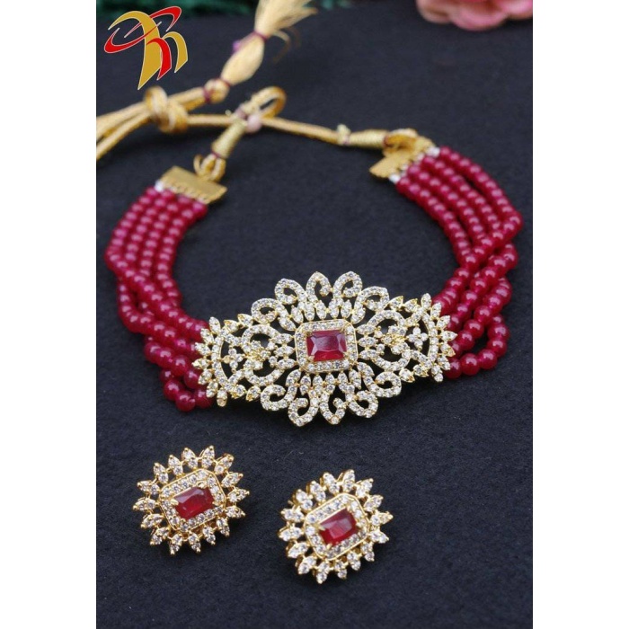 Indian Kundan Choker/ Indian Jewelry/ Indian Necklace/ Indian Choker/ Indian Wedding Necklace Set/ Ad Jewellery / CZ Jewellery / Diwali Sale | Save 33% - Rajasthan Living 5