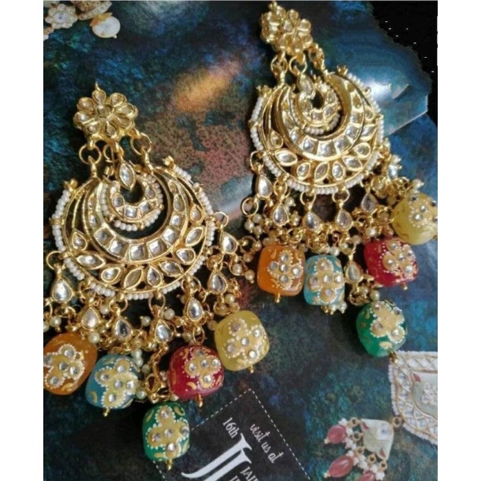 Traditional Earrings/kundan Chandbalis/chandbalis/sabyasachi Earrings/sabyasachi Chandbalis/kundan Earrings/kundan Meena Earrings/indian | Save 33% - Rajasthan Living 6