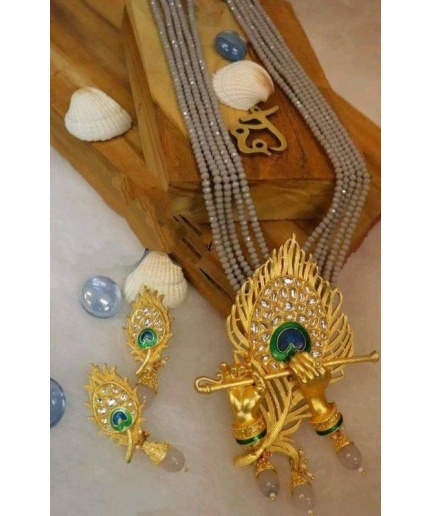 Load Krishna Necklace Set With Matching Peacock Feather Earrings | Save 33% - Rajasthan Living 3