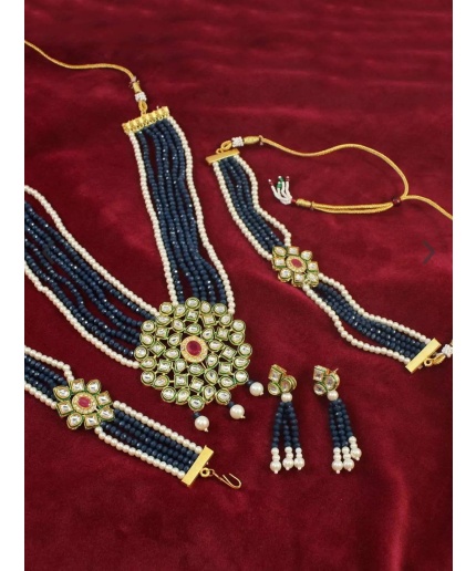 New Long Meenakari and Kundan Choker Set With Earrings Light Weight Dome Shaped Necklace, Necklace Choker and Bracelet Combo, Kundan Meena | Save 33% - Rajasthan Living