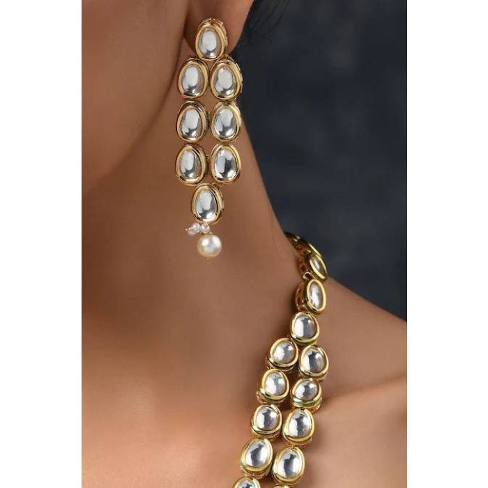 New Handmade Long Kundan Gold Necklace Long Necklace Earrings Indian Traditonal Jewelry, New Year Sale, Wedding Wear, Bridal | Save 33% - Rajasthan Living 7