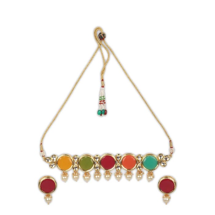 Sale Multi Coloured Handmade Bollywood Rainbow Jewelry, Pakistani Jewelry, Indian Wedding Necklace, Bridal Choker, Kundan Necklace  Choker | Save 33% - Rajasthan Living 7