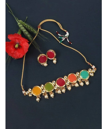 Sale Multi Coloured Handmade Bollywood Rainbow Jewelry, Pakistani Jewelry, Indian Wedding Necklace, Bridal Choker, Kundan Necklace  Choker | Save 33% - Rajasthan Living