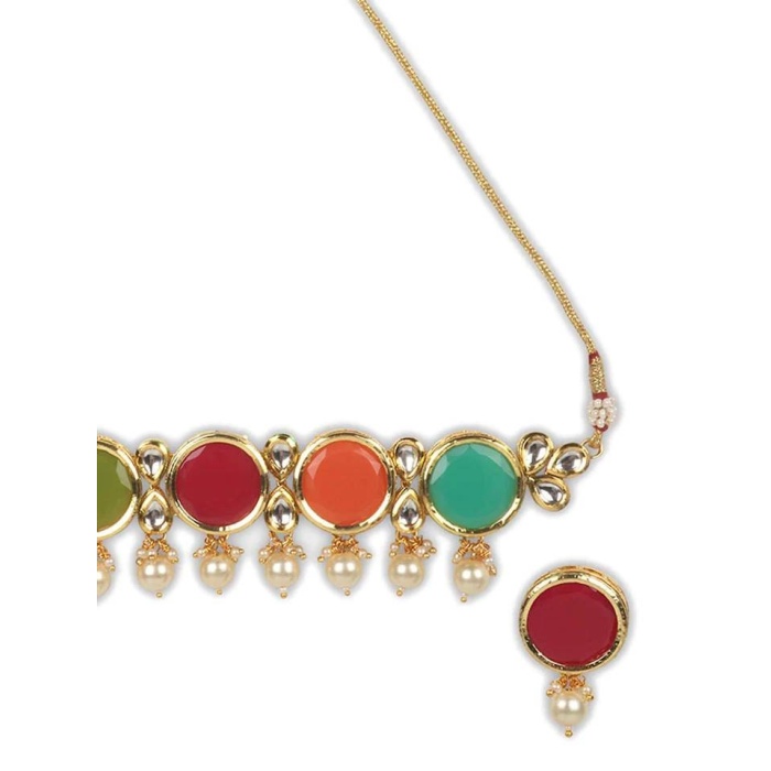 Sale Multi Coloured Handmade Bollywood Rainbow Jewelry, Pakistani Jewelry, Indian Wedding Necklace, Bridal Choker, Kundan Necklace  Choker | Save 33% - Rajasthan Living 8