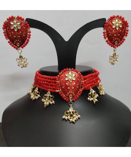 Newindian Choker Necklace Earrings Tikka Head Piece Jewelry Bridesmaid Antique Style Jewellery Bridal Wedding Fashion Handmade Jewellery Set | Save 33% - Rajasthan Living