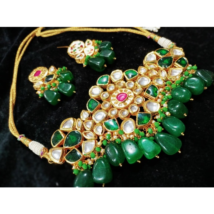 New Traditional Indian Kundan Long Jewelry/ Indian Necklace/ Indian Choker/ Hot Wedding Necklace Set/ Handmade Jewellery/ Handmade Earrings | Save 33% - Rajasthan Living 7