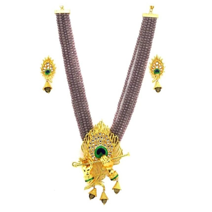 New Long Polki Necklace – Pearl Necklace – Kundan Necklace Set W/earrings – Indian Wedding Bridal Jewelry  Peacock Father Handmade Necklace | Save 33% - Rajasthan Living 9