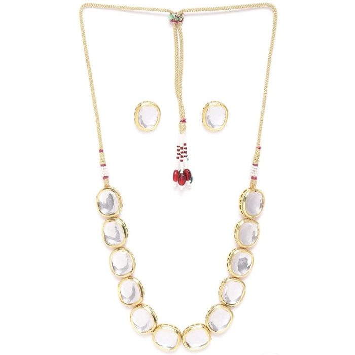 White Pearl Choker Kundan Jewelry Set Ethnic Indian Traditional Wedding Gold Plated Bridal Jewelry Dulhan Necklace Earrings Set Kundan Pearl | Save 33% - Rajasthan Living 7