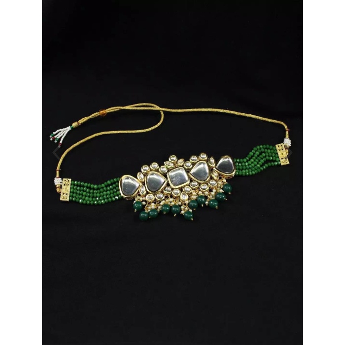 New Green Gold Plated Kundan Necklace/ Kundan Necklace Set/ Ethenic Jewelry Set/ Green Kundan Necklace With Jhumka Earrings/ Necklace Set | Save 33% - Rajasthan Living 6