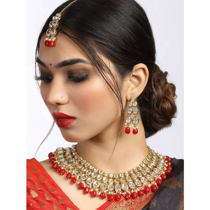 New Indian Red Kundan Choker, Indian Jewelry, Bollywood Jewelry, Pakistani Jewelry, Indian Wedding Necklace, Bridal Choker, Kundan Necklace | Save 33% - Rajasthan Living 6