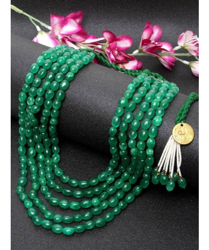 New Five Line Green Emerald Touch Long Necklace, Indian Jewellery, Emerald Jewellery, Indian Necklace, Multi Stand Necklace, New Year Sale | Save 33% - Rajasthan Living