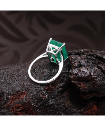 Emerald Cut Emerald Ring, Raw Emerald Engagement Ring, Emerald Ring, Real Vintage Emerald Cut Ring, Engagement Ring, Handmade Silver Ring | Save 33% - Rajasthan Living 3