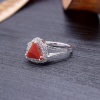 925 Sterling Silver Natural Red Coral Ring, Handmade Carved Silver, Valentine’s Day Gift for Man’s, Trilliant Shape Natural Coral,customised | Save 33% - Rajasthan Living 9