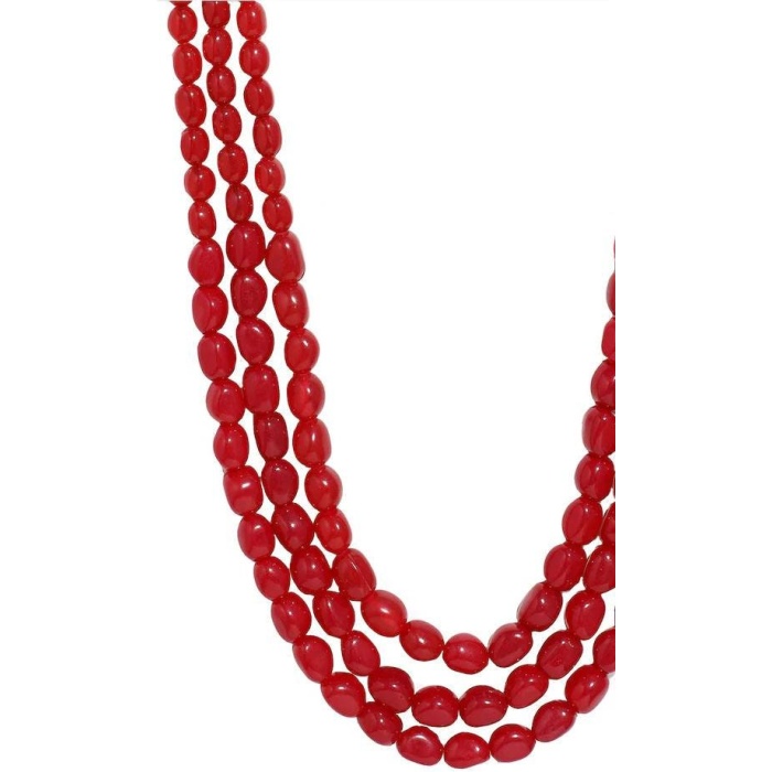 New Four Line Red Long Necklace, Indian Jewellery, Ruby Jewellery, Indian Necklace, Multi Stand Necklace, Long Necklace for Girls and Women | Save 33% - Rajasthan Living 7