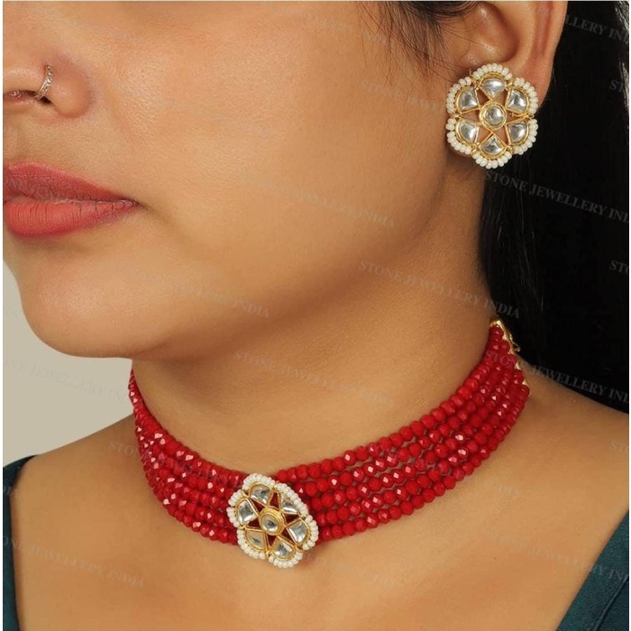 Indian Flower Choker, Indian Jewelry, Bollywood Jewelry, Pakistani Jewelry, Indian Wedding Necklace, Bridal Choker, Kundan Necklace, Choker | Save 33% - Rajasthan Living 8