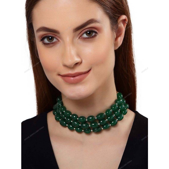 Green Stone Choker/ Indian Jewelry/ Indian Necklace/ Indian Choker/ Indian Wedding Necklace Set/ Green Choker/ Green Necklace | Save 33% - Rajasthan Living 6